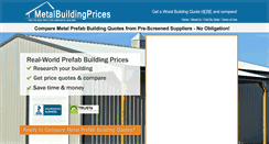 Desktop Screenshot of metalbuildingprices.net